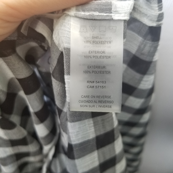 Euc! Checkered gingham button down tunic blouse - Picture 7 of 8